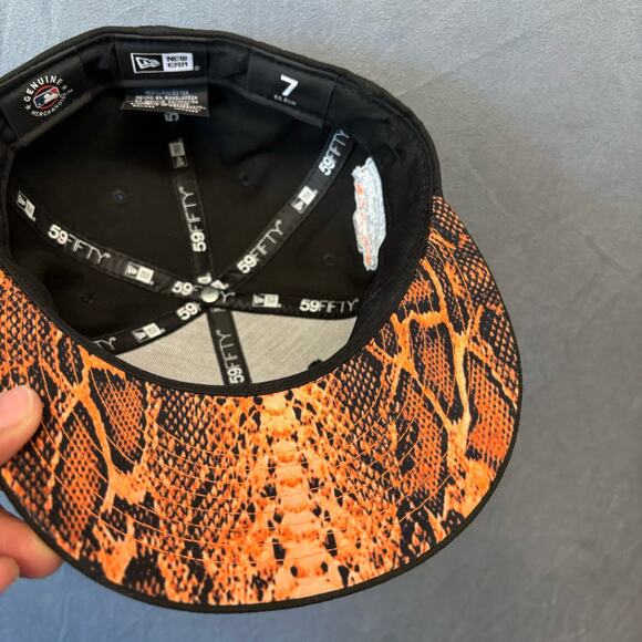 Giants Hat 2012 World Series Fall Classic Patch Snakeskin 59Fifty Fitted Size 7 - Picture 10 of 13